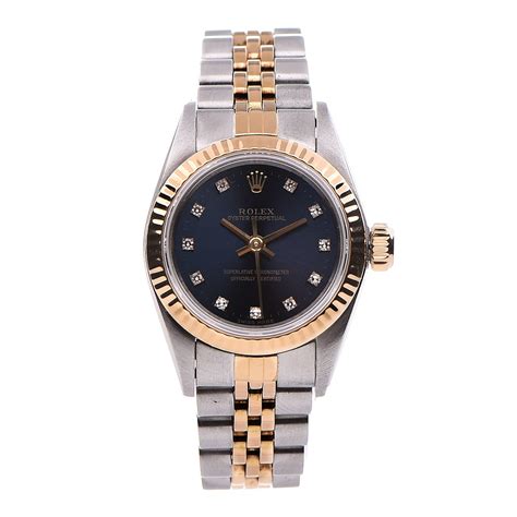 rolex 18k yellow gold stainless steel diamond 24mm|Rolex Oyster Perpetual Lady 6719 .